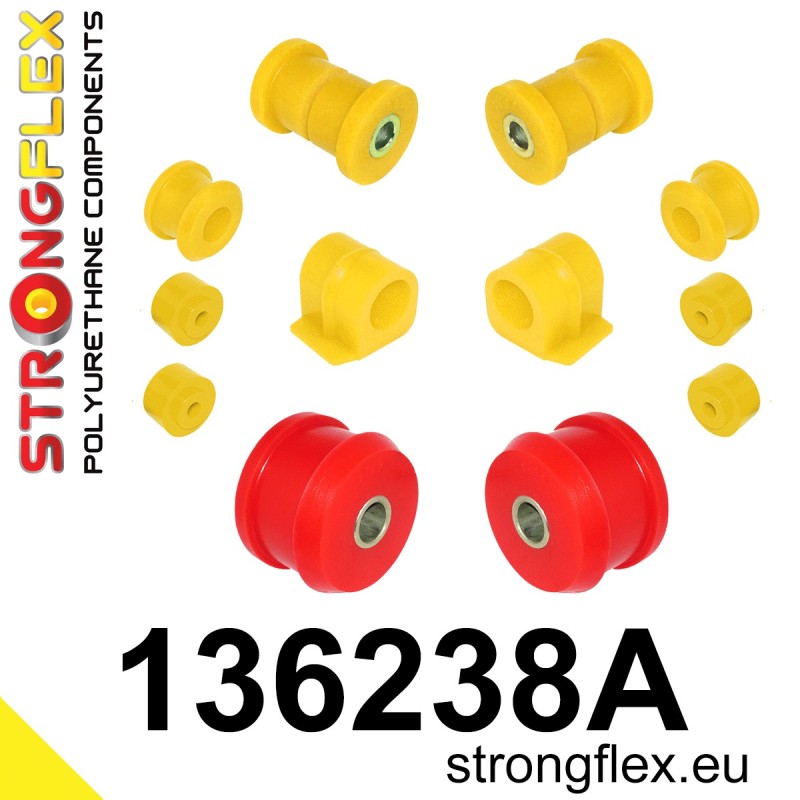 STRONGFLEX|136238A: Front suspension bush kit SPORT Opel/Vauxhall Astra F 91-98 Calibra 89-97 FWD 4x4 Vectra Cavalier A mk3