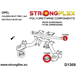 STRONGFLEX|131690A: Buchse Hinterachsträger Aufhängung, Tonnenlager SPORT Opel/Vauxhall Calibra 89-97 Vectra 2