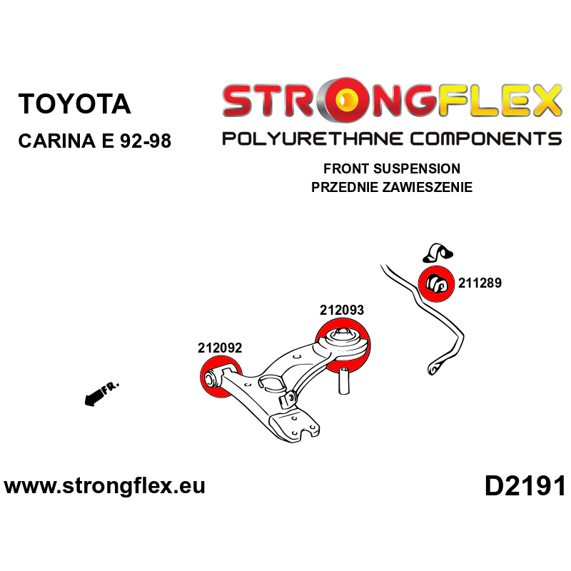 STRONGFLEX|212093B: Front control arm – rear bush Toyota Carina V 92-98 E