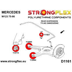 STRONGFLEX|112113A: Tuleja belki tylnej SPORT Katalog Mercedes W123 76-86 Klasa S W116 72-80 SL R107 71-89/8 W114/W115 67-76 2