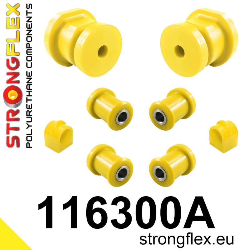 STRONGFLEX|116300A: Rear suspension bush kit SPORT Mercedes W123 76-86