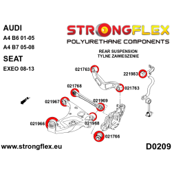 STRONGFLEX|021968A: Rear lower arm - outer bush SPORT Audi A4/S4 RS4 II 01-05 B6 FWD Quattro III 05-08 B7 Seat Exeo 2