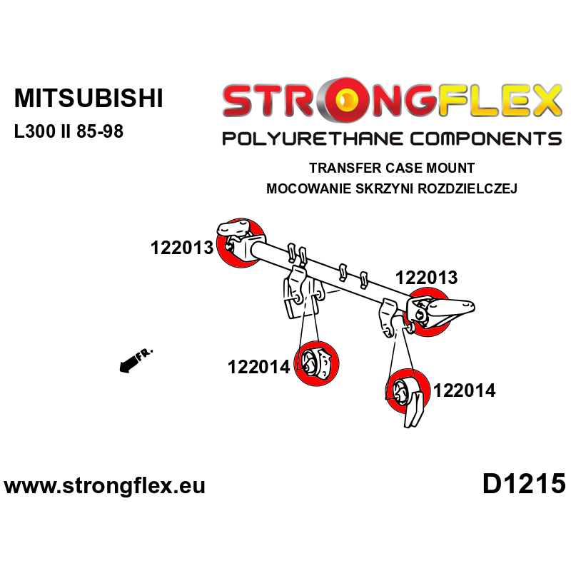 STRONGFLEX|122014B: Transfer case mounting bush - lower Mitsubishi L300 II 85-98