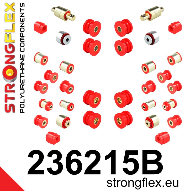 STRONGFLEX|236215B: Full suspension bush kit Volvo S80 I 98-06 S60 00-10 FWD V70 II 00-07