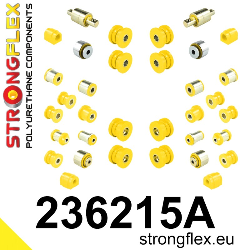 STRONGFLEX|236215A: Full suspension bush kit SPORT Volvo S80 I 98-06 S60 00-10 FWD V70 II 00-07