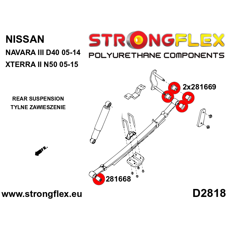 STRONGFLEX|286237A: Front and rear suspension kit SPORT Nissan Navara II 05-14 D40 Xterra 05-15 N50
