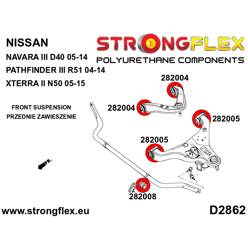 STRONGFLEX|286237A: Front and rear suspension kit SPORT Nissan Navara II 05-14 D40 Xterra 05-15 N50