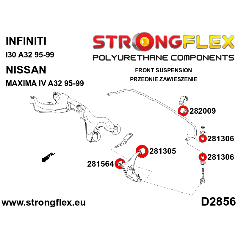 STRONGFLEX|Front suspension bush kit SPORT Nissan Maxima IV 95-99 A32