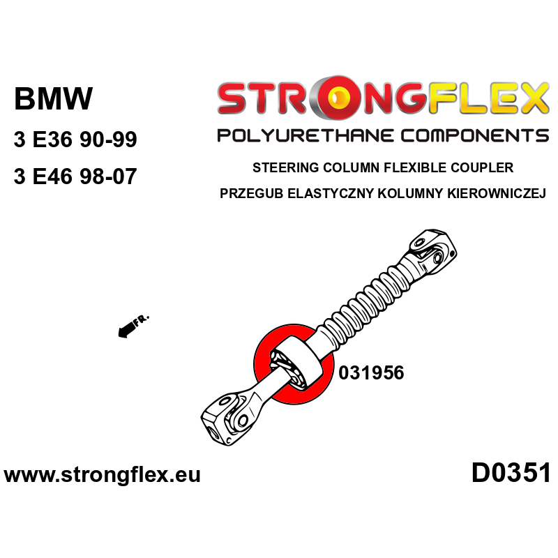 STRONGFLEX|031956A: Przegub elastyczny kolumny kierowniczej SPORT BMW Seria 3 III 90-99 E36 93-00 Compact 92-99 M3 Cabrio Coupe