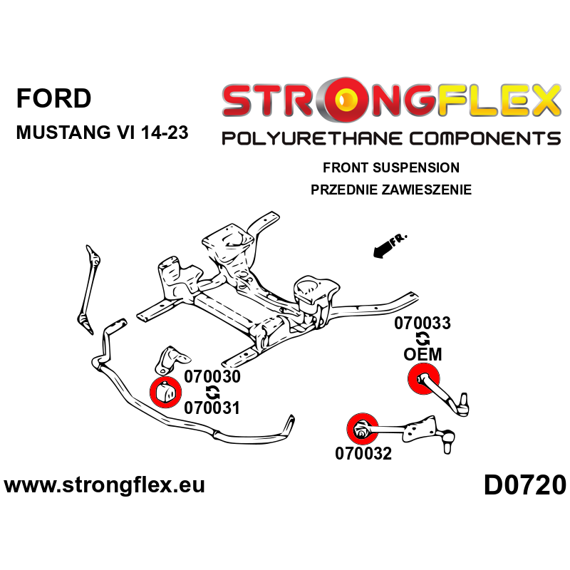 STRONGFLEX|076171A: Front suspension bush kit SPORT Ford Mustang VI 14-23