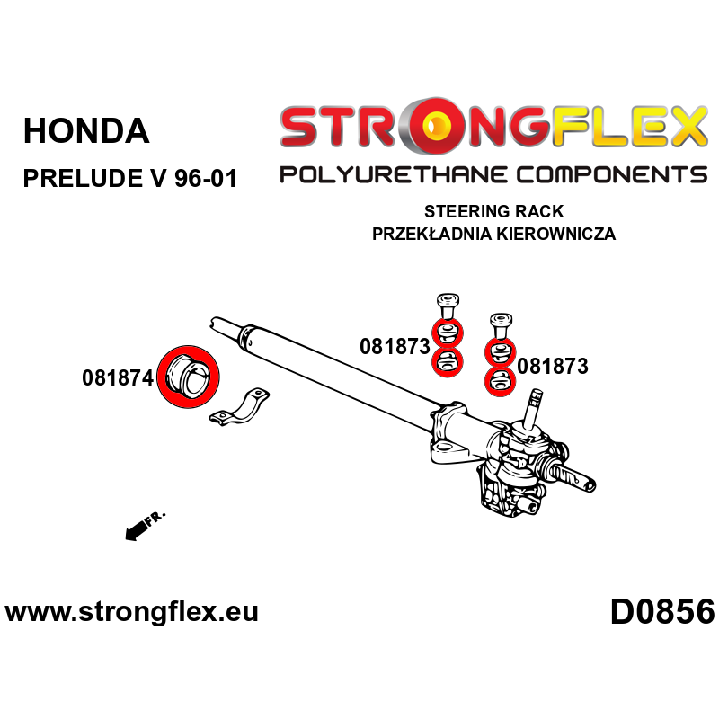 STRONGFLEX|086205B: Polyurethan Buchsensatz für Vorder-und Hinterachse Honda Prelude V 96-01 BB