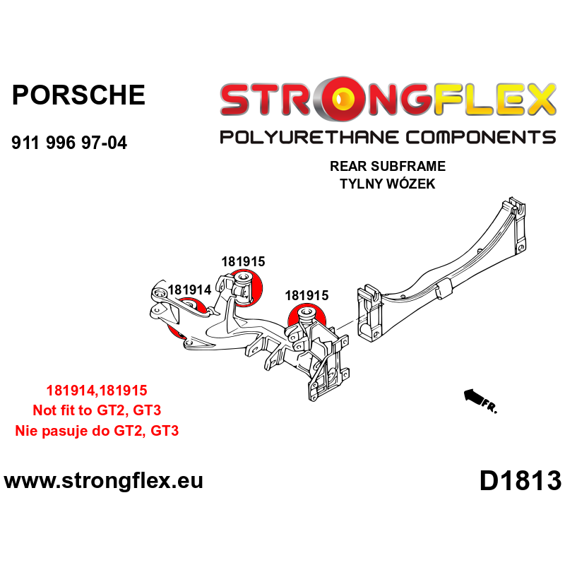 STRONGFLEX|181915A: Rear subframe - front bush SPORT Porsche 911 996 97-04