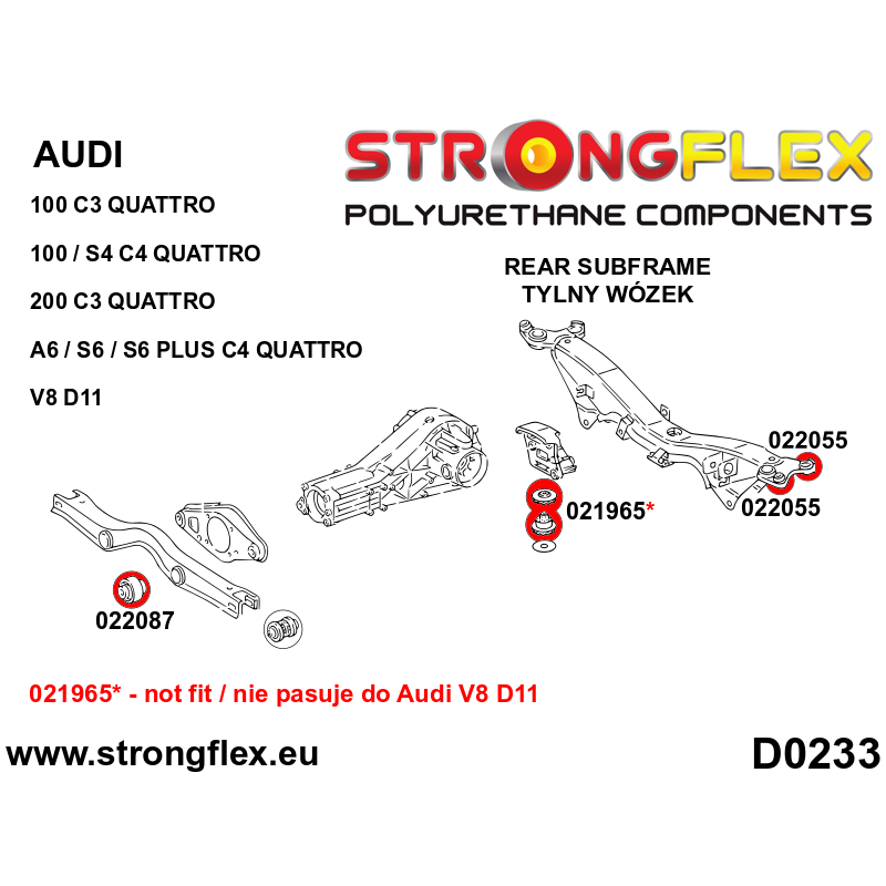 STRONGFLEX|026276A: Komplettes Fahrwerk Buchsen-Kit SPORT Audi A6/S6 RS6 C4 94-97 94-97 Quattro 100 S4 90-94 Plus