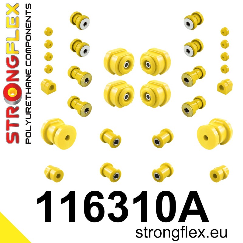 STRONGFLEX|116310A: Full suspension polyurethane bush kit SPORT Mercedes/8 W114/W115 67-76