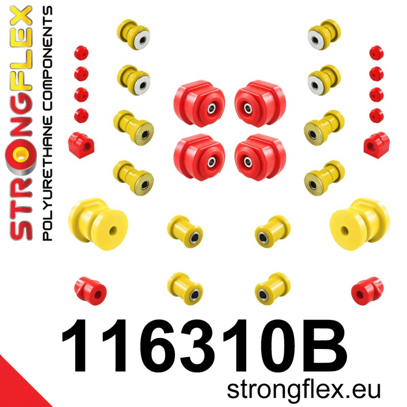 STRONGFLEX|116310B: Full suspension polyurethane bush kit Mercedes/8 W114/W115 67-76
