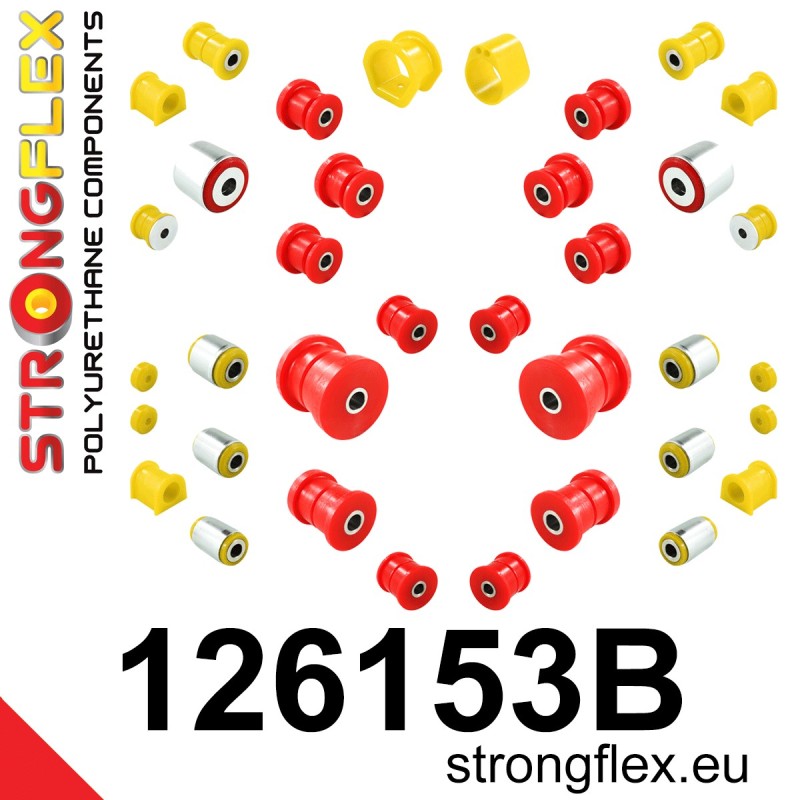 STRONGFLEX|126153B: Full suspension polyurethane bush kit Dodge Stealth 90-01 AWD Mitsubishi GTO/3000GT 90-00 Sigma Diamante