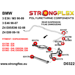 STRONGFLEX|031176B: Hinterachse unterer Querlenker innere Buchse BMW Seria 3 III 90-99 E36 92-99 M3 IV 98-07 E46 2