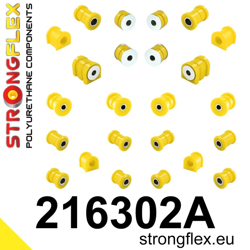 STRONGFLEX|216302A: Komplettes Fahrwerk Buchsen-Kit SPORT Toyota Celica IV 85-89 T160 FWD AT160 ST160 ST162 ST163