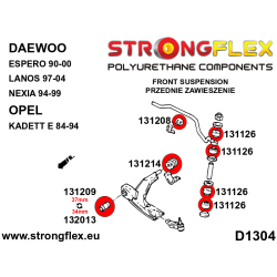 STRONGFLEX|136059A: Polyurethan Buchsensatz Vorderachse 16-25 mm SPORT Daewoo Espero 90-00 Lanos 97-02 Nexia 94-16 2
