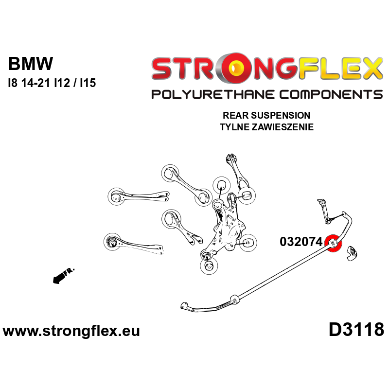 STRONGFLEX|032074A: Tuleja stabilizatora tylnego SPORT Toyota Supra V 19- DB BMW Z4 III 18- G29 Mini F55/F56/F57 13- F54