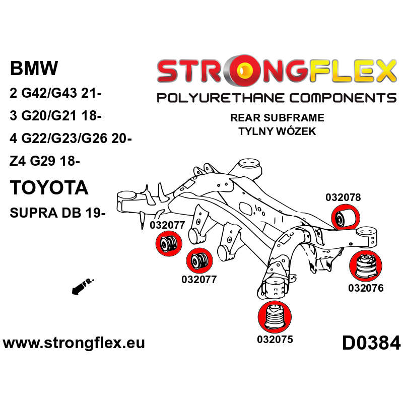 STRONGFLEX|036144B: Full suspension polyurethane bush kit BMW Series 3 VII 18- G20/G21 G80 RWD XDRIVE 4 II 20- G22 G23 G26 G82