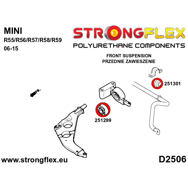 STRONGFLEX|251299A: Vordere Querlenkerbuchse SPORT Mini R55/R56/R57/R58/R59 06-15