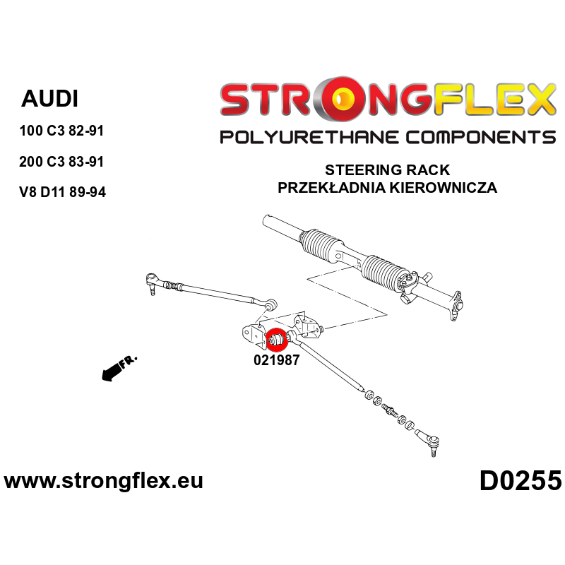 STRONGFLEX|021987A: Rear wishbone link bushing / Steering tie rod bushing SPORT Audi A8/S8 D2 94-02 FWD Quattro D3 02-09