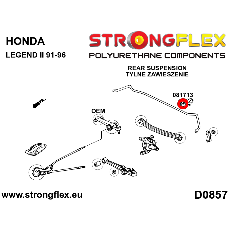 STRONGFLEX|081713A: Front / rear anti roll bar bush SPORT Honda Accord IV 90-93 V 94-97 Prelude III 88-91 BA 92-96/BB 96-01