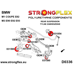 STRONGFLEX|031591A: Hinterachse oberer Querlenker äußere Buchse SPORT BMW Serie 1 I 04-13 E81/E82 E87 E88 M1 Coupe 3 V E90 2