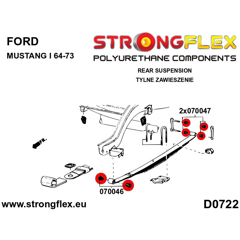 STRONGFLEX|070047B: Shackle bushing Ford Mustang I 64-73