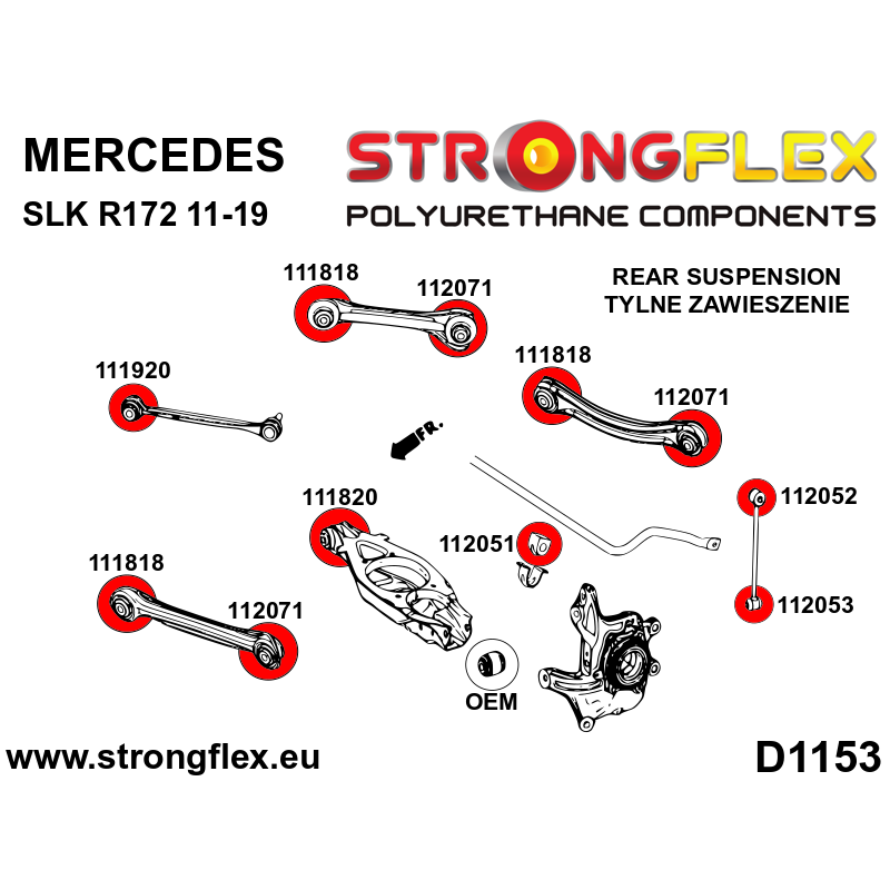STRONGFLEX|112052A: Stabilisator-Verbindungsbuchse hinten - zum Stabilisator SPORT Mercedes SLK R172 11-19 STRONGFLEX|112052A: Stabilisator-Verbindungsbuchse hinten - zum Stabilisator SPORT Mercedes SLK R172 11-19