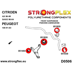 STRONGFLEX|056004B: Full suspension bush kit Citroën AX 86-98 Saxo/Chanson 96-04 Peugeot 106 2