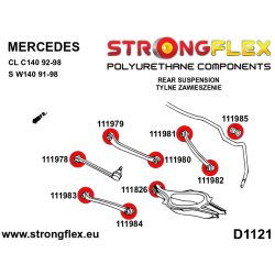 STRONGFLEX|111826A: Tuleja wahacza tylnego dolnego - wewnętrzna 51mm SPORT Mercedes CLK W209 02-10 Klasa S W140 2