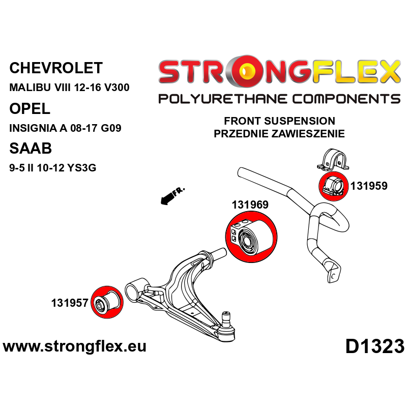 STRONGFLEX|136256B: Full suspension polyurethane bush kit Chevrolet Malibu VIII 12-16 V300 Opel/Vauxhall Insignia A 08-17 G09