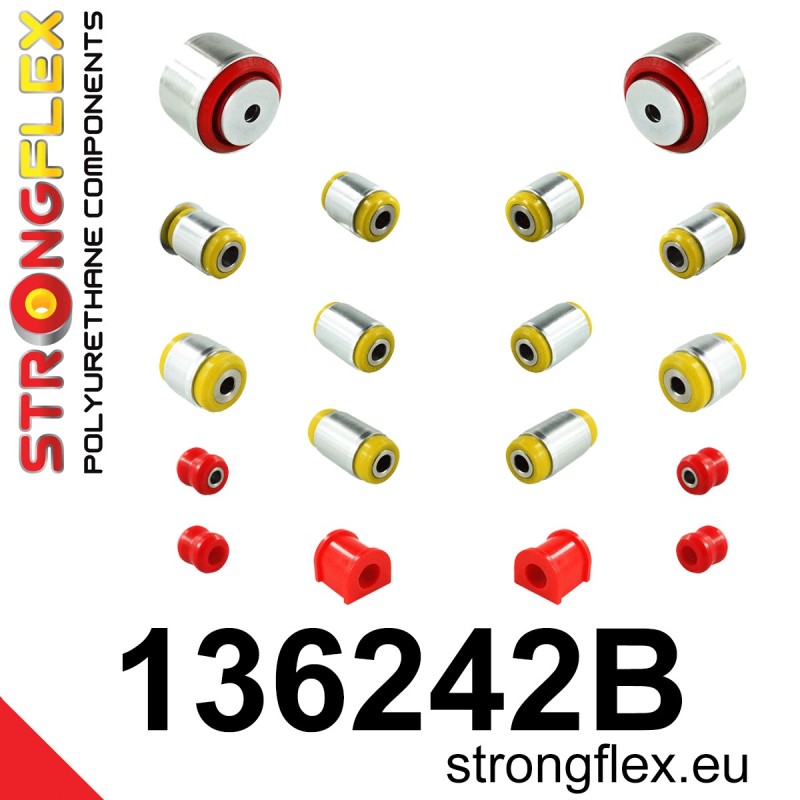 STRONGFLEX|136242B: Rear suspension bush kit Fiat Croma II 05-10 Opel/Vauxhall Vectra Cavalier C 02-08 Signum 03-08 Cadillac BLS