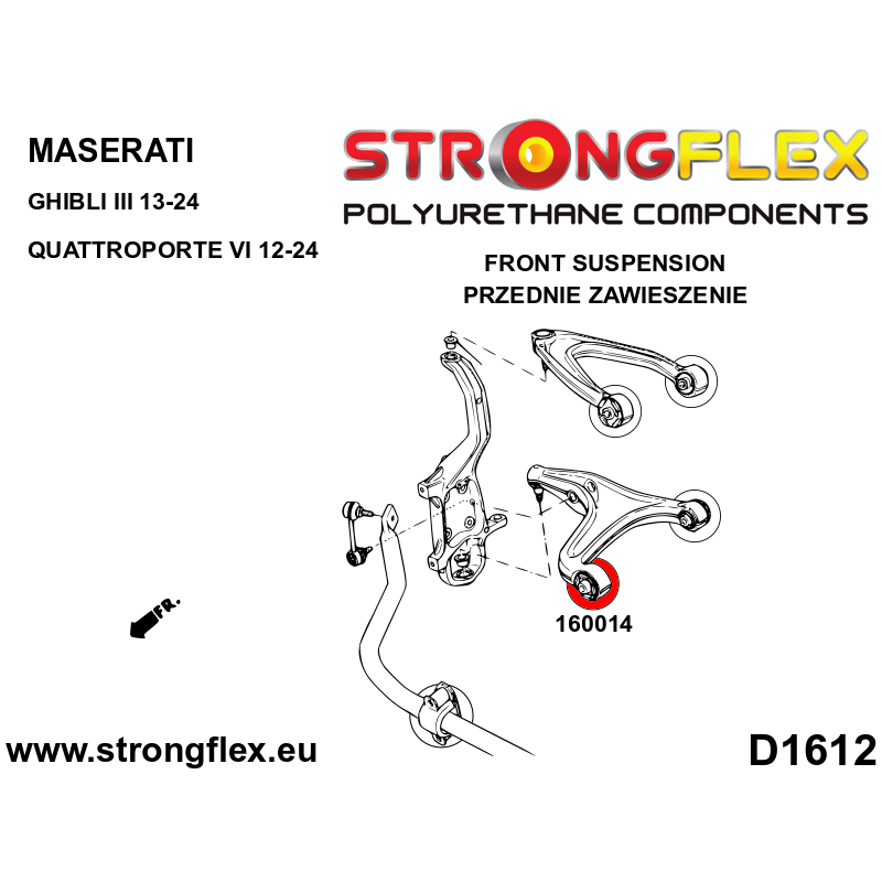 STRONGFLEX|160014A: Front lower wishbone – front bush SPORT Maserati Levante 16-24