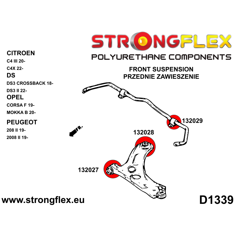 STRONGFLEX|132028B: Tuleja wahacza przedniego tylna Katalog