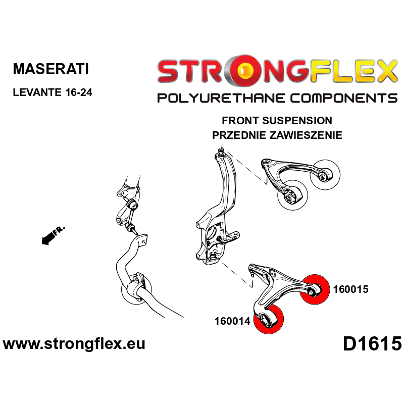 STRONGFLEX|160014B: Front lower wishbone – front bush Maserati Levante 16-24 Ghibli III 13-24 diagram scheme:D1615