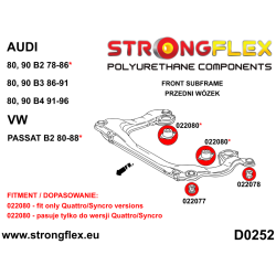 STRONGFLEX|022080A: Poduszka skrzyni biegów / dyferencjału SPORT Audi 80/90 S2 RS2 B2 78-86 FWD Quattro Coupe B3 86-91 B4 2