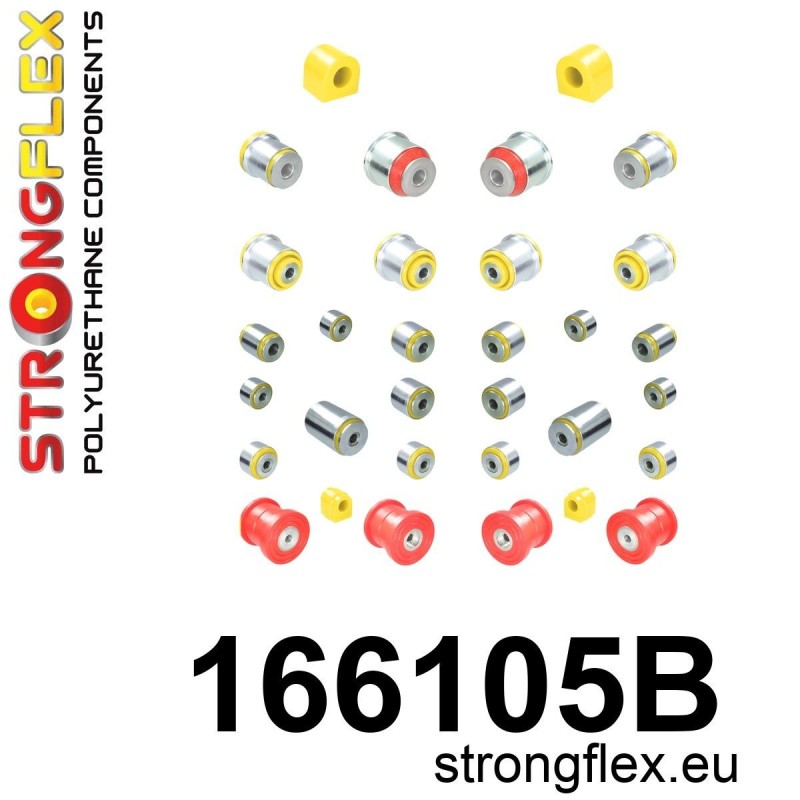 STRONGFLEX|166105B: Polyurethan Buchsensatz fur Vorder und Hinterachse Maserati Ghibli III 13-24 Quattroporte VI