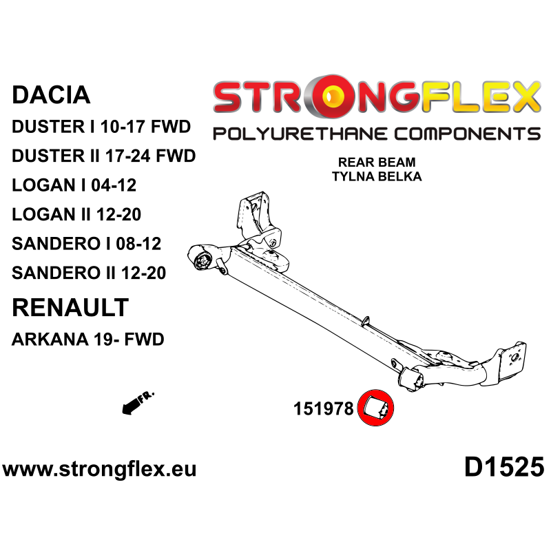 STRONGFLEX|151978B: Tuleja tylnej belki Katalog diagram schemat:D1525