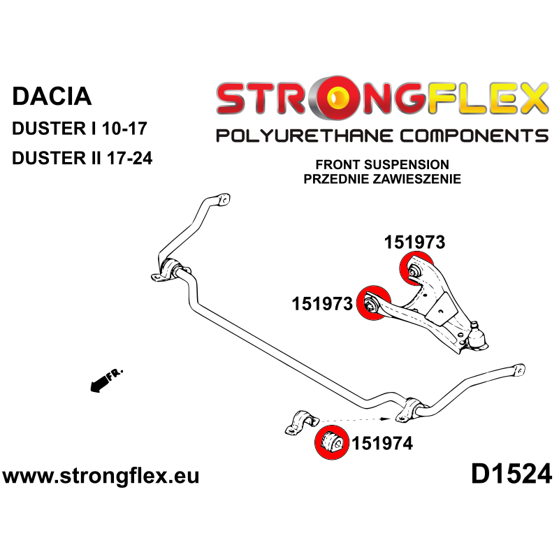 STRONGFLEX|156097A: Kit de casquillos de suspensión delantera SPORT Katalog :D1524