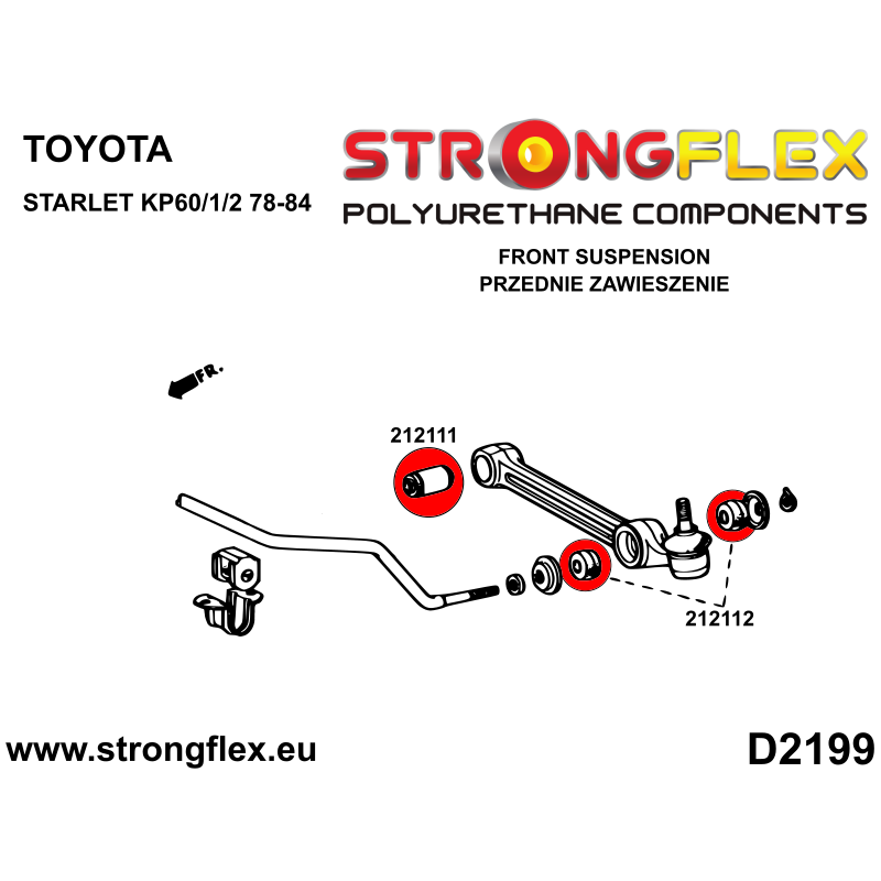 STRONGFLEX|212112A: Front lower outer bush SPORT Katalog diagram scheme:D2199