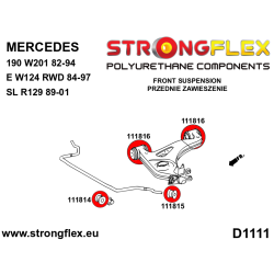 STRONGFLEX|116224A: Polyurethan Buchsensatz für Vorder-und Hinterachse SPORT Mercedes SL R129 89-01 W201 82-94 190 Klasse E 2