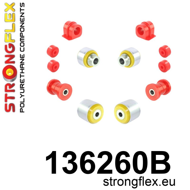 STRONGFLEX|136260B: Kit de casquillos de suspensión delantera Saab 9-3 I 98-03 YS3D 900 II 94-98 NG