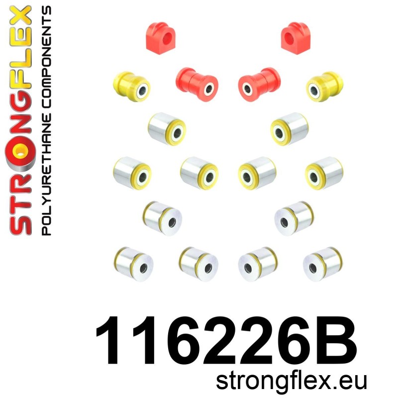 STRONGFLEX|116226B: Hinterachsbuchsen Satz Mercedes Klasse C W202 93-01 E W210 95-03 4MATIC CLK W208 97-03 SLK R170 96-04 SL