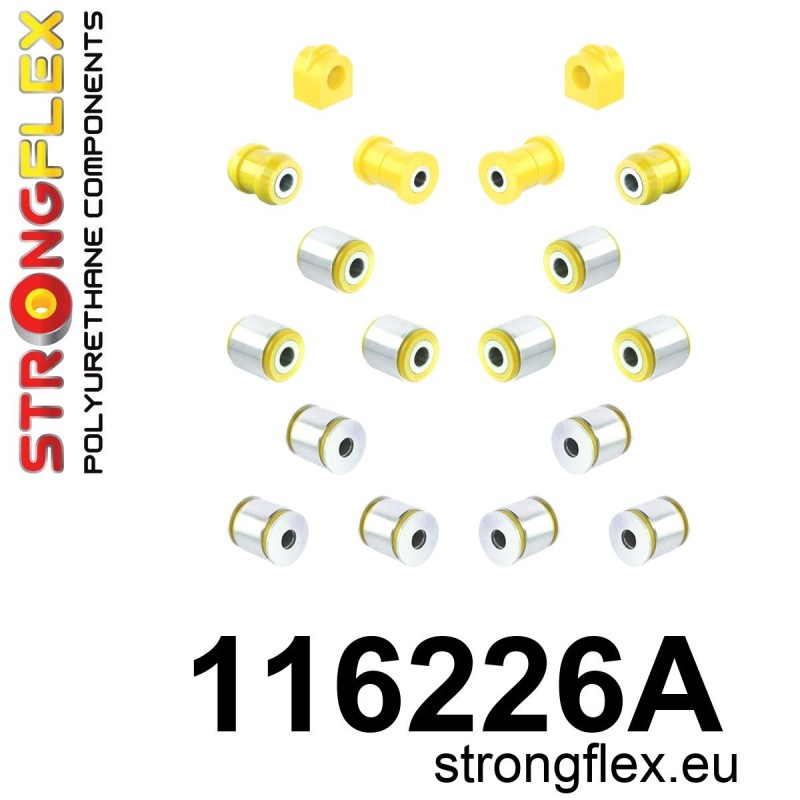 STRONGFLEX|116226A: Rear suspension bush kit SPORT Mercedes Class C W202 93-01 E W210 95-03 4MATIC CLK-Class W208 97-03 SLK