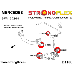 STRONGFLEX|112095A: Vordere Oberlenkerbuchse - innen SPORT Mercedes W123 76-86 Klasse S W116 72-80 2