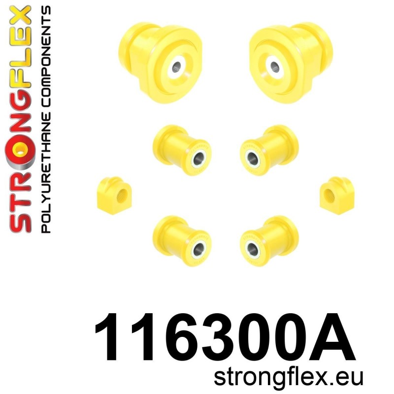 STRONGFLEX|116300A: Rear suspension bush kit SPORT Mercedes W123 76-86/8 W114/W115 67-76