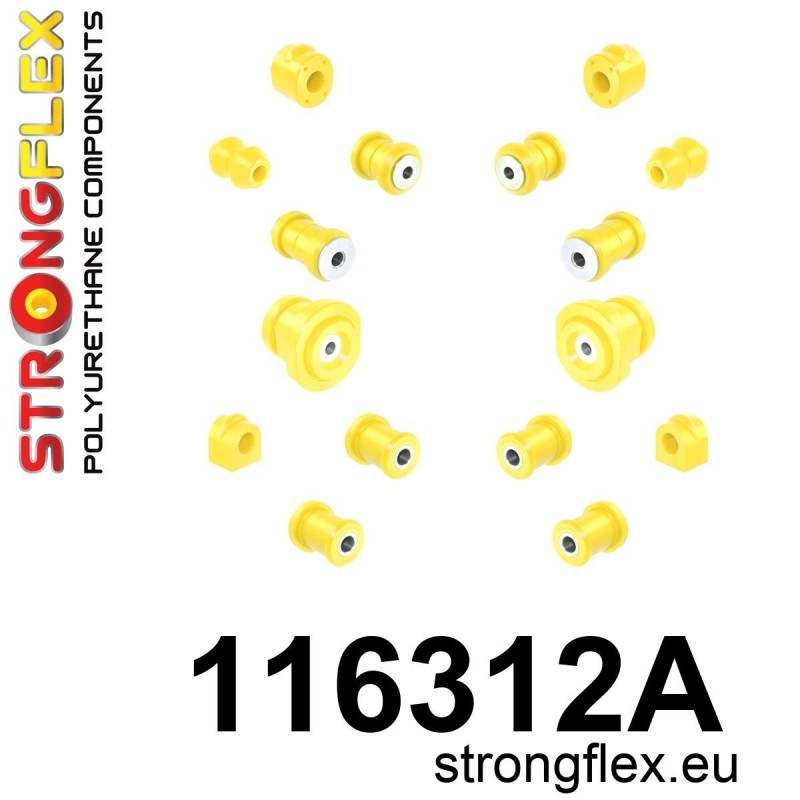 STRONGFLEX|116312A: Full suspension bush kit SPORT Mercedes W123 76-86